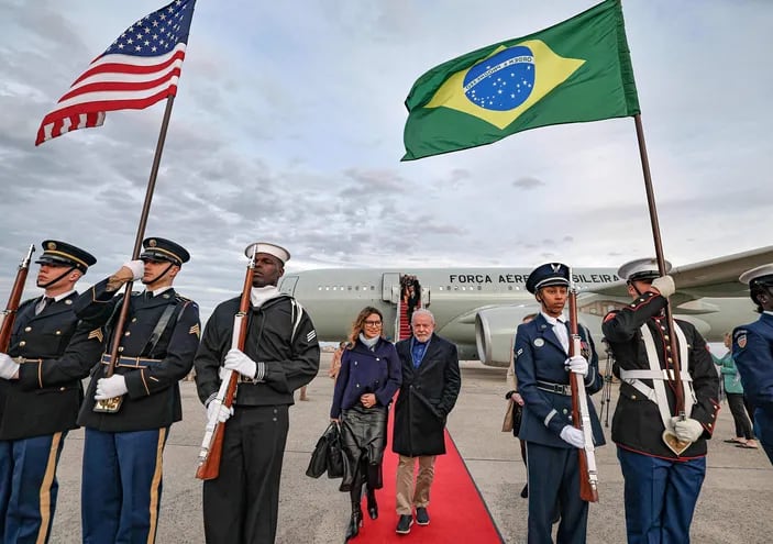 Llegada a Estados Unidos del presidente de Brasil, Luiz Inácio Lula da Silva.