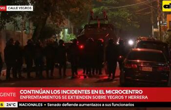 Incidentes entre manifestantes y antimotines en el Microcentro..