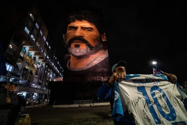 Imagen de referencia. Tributo a Diego Armando Maradona en Nápoles, Italia.