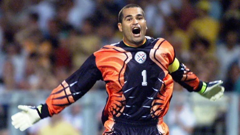 Chilavert, durante un partido en el Mundial 1998.