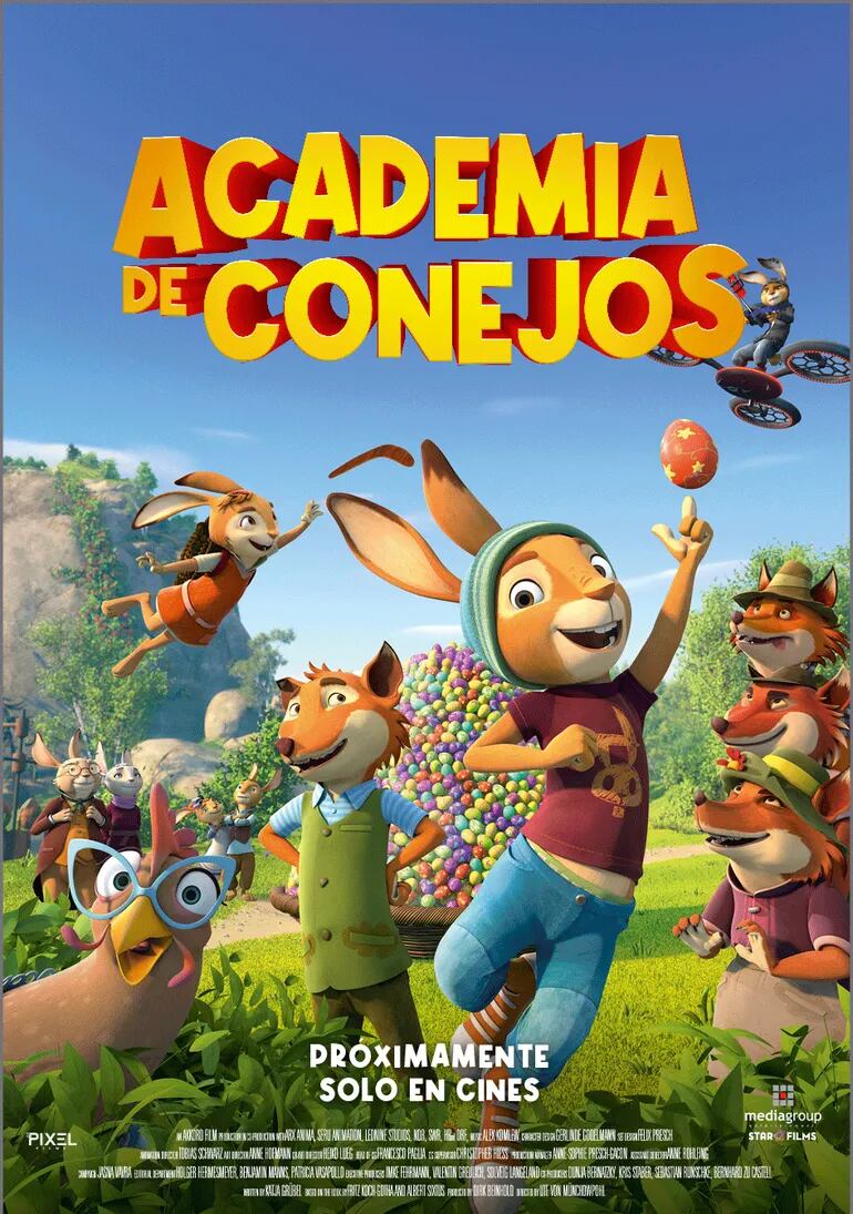 Cartel oficial Academia de Conejos/películas que están en cartelera marzo 2023