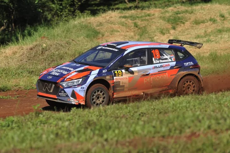 Fabrizio Zaldívar y Marcelo Der Ohannesian (Hyundai i20 N Rally2) vencedores del Rally Trans-Itapúa 2023.