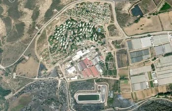 Vista aérea del kibutz de Zikim al sur de Israel.