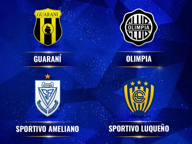 Los cuatro equipos paraguayos clasificados a la Copa Sudamericana 2024.