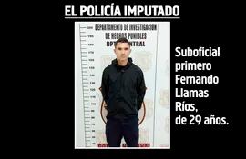 Suboficial primero de la Policía Nacional Fernando Llamas Ríos, imputado por el robo a los  cambistas.