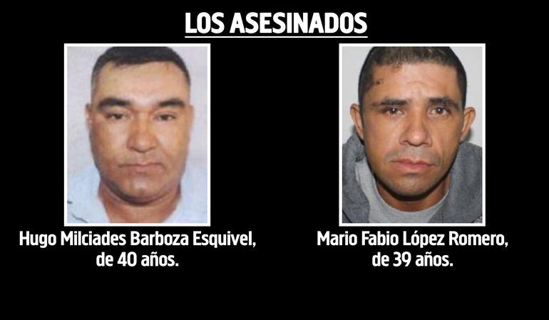 Hugo Milciades Barboza Esquivel y Mario Fabio López Romero, asesinados.