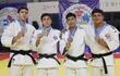 Los judocas nacionales que se alzaron medallas en el Campeonato Sudamericano de Judo Junior en  Córdoba, Argentina: Mateo Cabral, Marcelo Vicentini, Diego Noguera y Ezequiel Bareiro.