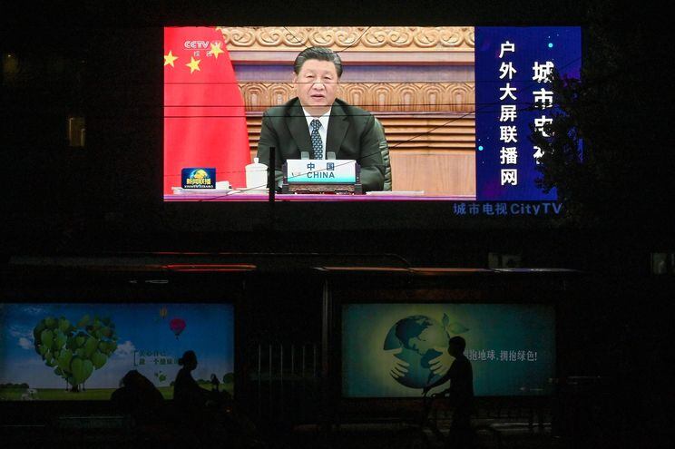 El presidente de China,  Xi Jinping, durante su discurso vía telemática en el foro BRICS. (AFP)