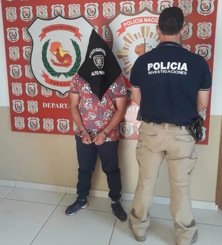 Eliseo David Duarte Villalba cuando fue detenido por la Policía.