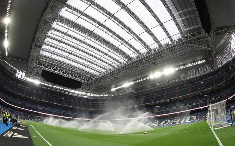 Vista del estadio Santiago Bernabéu del Club Real Madrid.