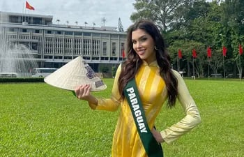 Gretha Matiauda, la bella Miss Earth Paraguay 2023 disfruta del cariño de sus fans en Vietnam.