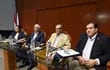 Vidalia Sánchez, Bernardo Neri Farina, Alcibiades González Delvalle y Nery Peña en la presentación del libro "Cartas al futuro periodista".