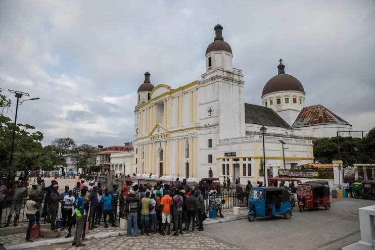 Misa celebrada este jueves en la catedral de Cap-Haitien en honor al asesinado presidente de Haití, Jovenel Moise.