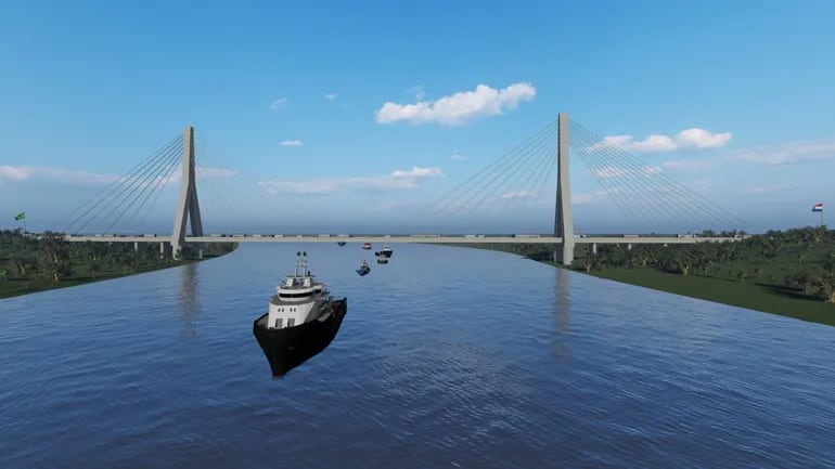 Maqueta de los que será el puente bioceánico, según el diseño final.