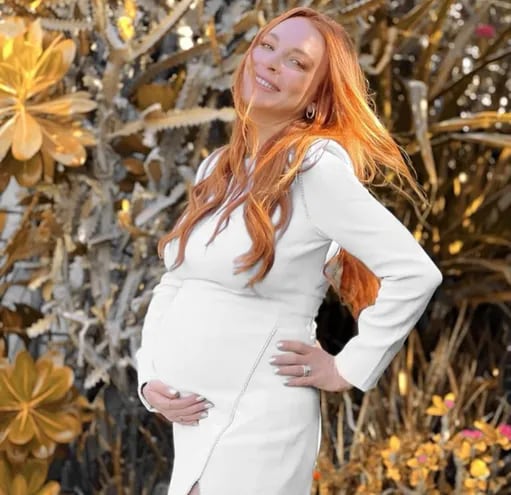 ¡Radiante! La futura mamá Lindsay Lohan luce espléndida.