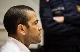 El brasileño Dani Alves durante el juicio por violación en la Audiencia de Barcelona.