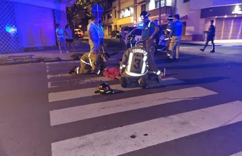 Un delivery es víctima de accidente de tránsito en el microcentro de Asunción