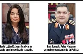 Fiscala María Lujan Estigarribia y comandante Luis Arias.