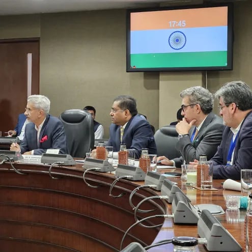 Conferencia del ministro de Exteriores de la India, Subrahmanyam Jaishankar, en Nueva Delhi.