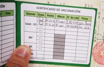 La tarjeta de vacunación funciona actualmente como un "pase sanitario" para la realización de algunas actividades.