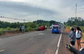 Accidente de tránsito en San Estanislao.
