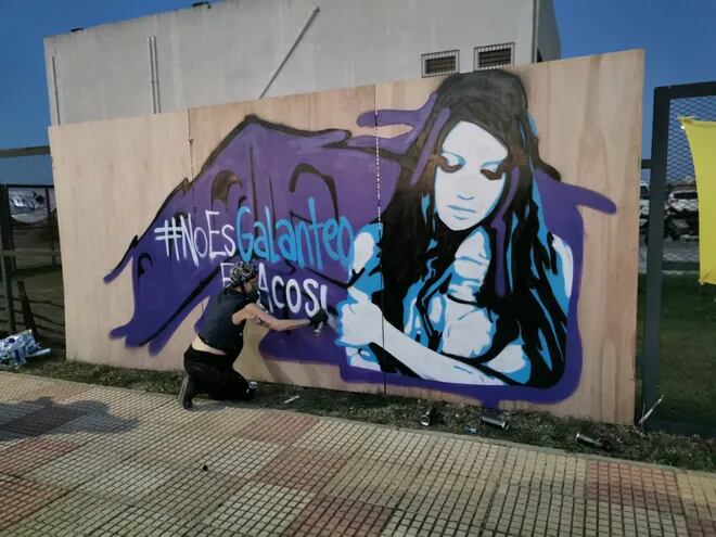 El graffiti de la artista urbana que se hace llamar Priz Praz Pruz. (Foto Gentileza).