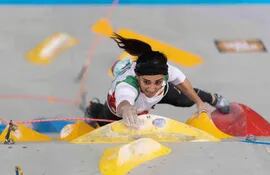 La deportista iraní Elnaz Rekabi durante su participación en un evento deportivo en Seúl, Corea.  (AFP)