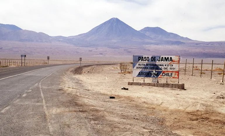 Paso de Jama, zona fronteriza entre las repúblicas de Chile y Argentina.