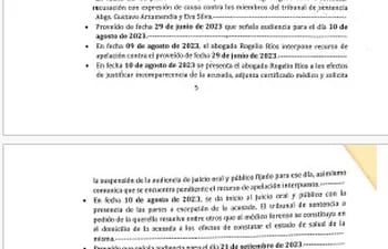 Copia captada de la resolución Por A.I. número 177/2023 del Tribunal de Apelaciones, Segunda Sala, integrada por los camaristas Víctor Vega González, Cristino Yeza Araújo y Zulma Luna. Esta última votó en disidencia.