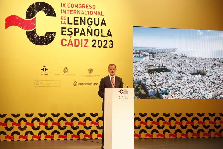 El rey Felipe durante la inauguración de la IX edición del Congreso Internacional de la Lengua Española (CILE)
