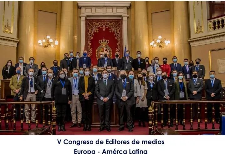Los representantes de los medios fueron recibidos por legisladores españoles en el Senado de ese país.