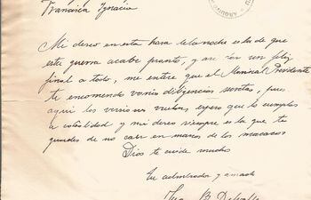 Primera carta enviada por Juan Bautista Delvalle a Francisca Ignacia, desde San Fernando (algunos errores ortográficos fueron corregidos para facilitar su lectura).