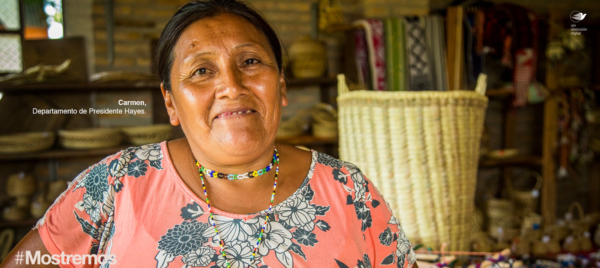 La "Mujer paraguaya" tiene raíces indígenas. Carmen Marín Torres representa al departamento de Pte. Hayes.