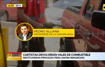 Cartistas devolverán vales de combustible, anunció Pedro Alliana
