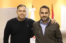 El intendente de Ciudad del Este Miguel Prieto Vallejos y el nuevo director general de la Municipalidad Alfredo Ramírez.
