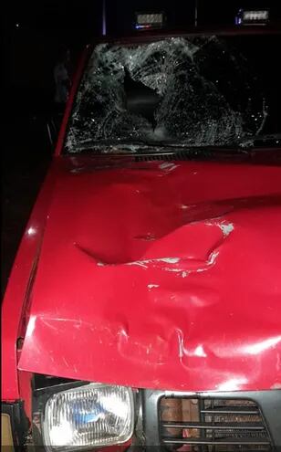 El vehículo quedó con importantes daños a raíz del violento choque.