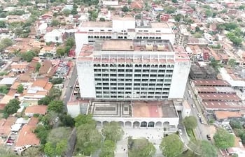 Vista aérea del Palacio de Justicia.