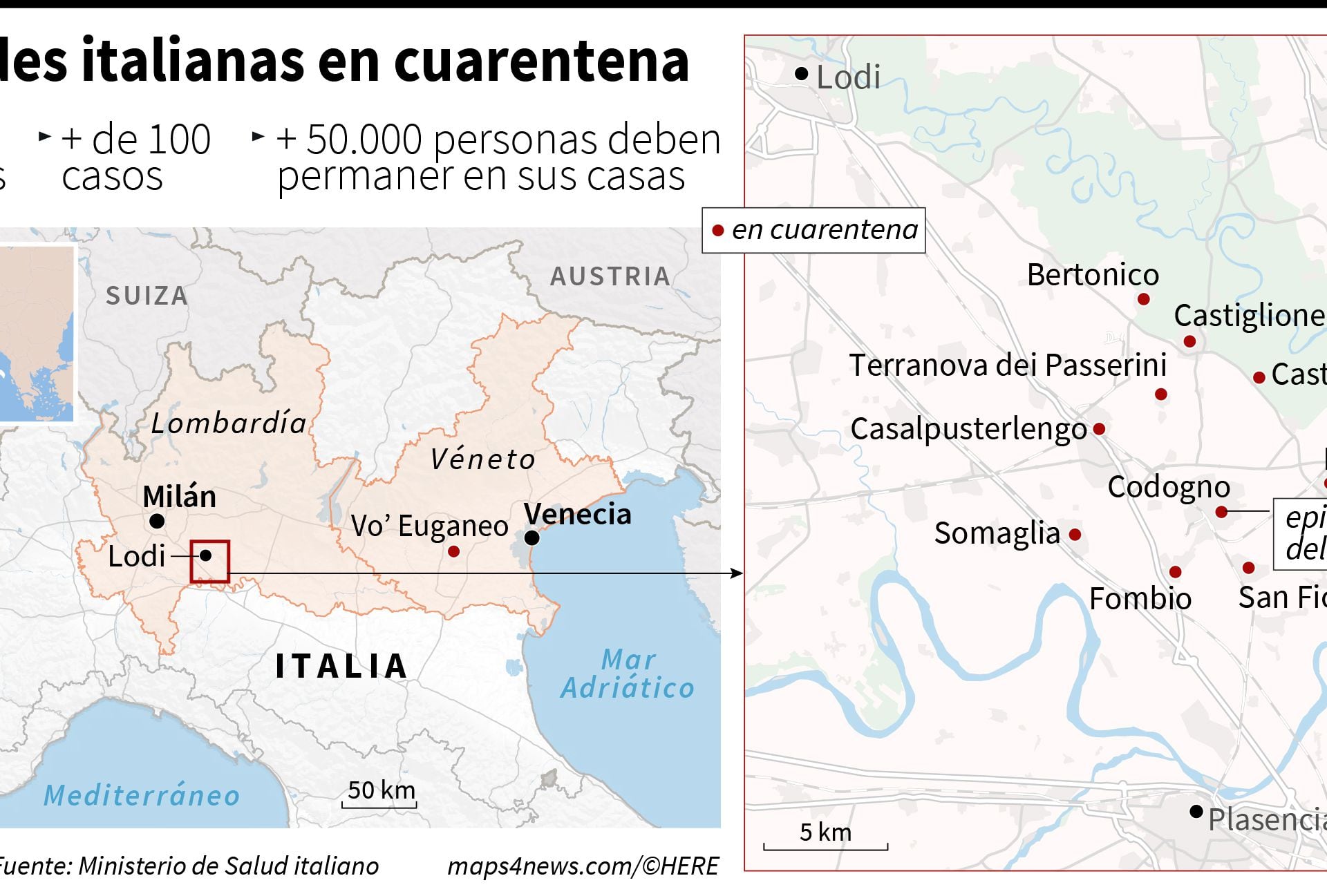 El Norte De Italia En Cuarentena Por Expansion De Casos De