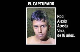 Rodi Alexis Acosta Vera, capturado en Capitán Bado.