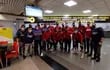 Delegación masculina de básquetbol que viajó ayer con destino a ciudad Santiago de Chile.
