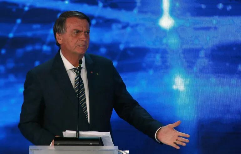 El presidente de Brasil, Jair Bolsonaro, durante el debate del domingo pasado de cara a las elecciones presidenciales de octubre.  (AFP)