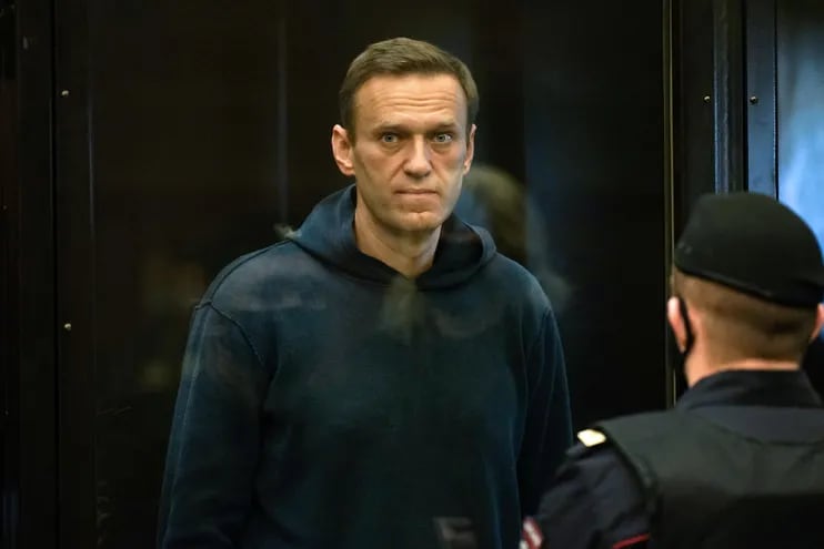 El líder opositor ruso Alexei Navalni durante una audiencia judicial en Moscú, este martes.