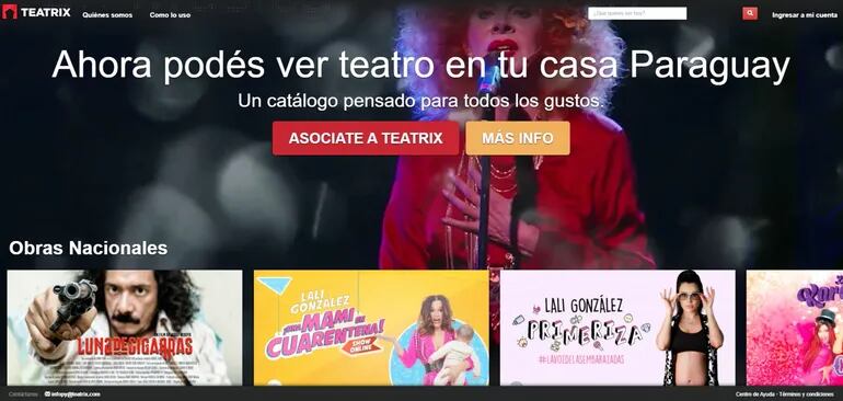 Tanto obras de teatro como películas paraguayas ya están disponibles en Teatrix. La gente puede acceder suscribiéndose mensualmente.