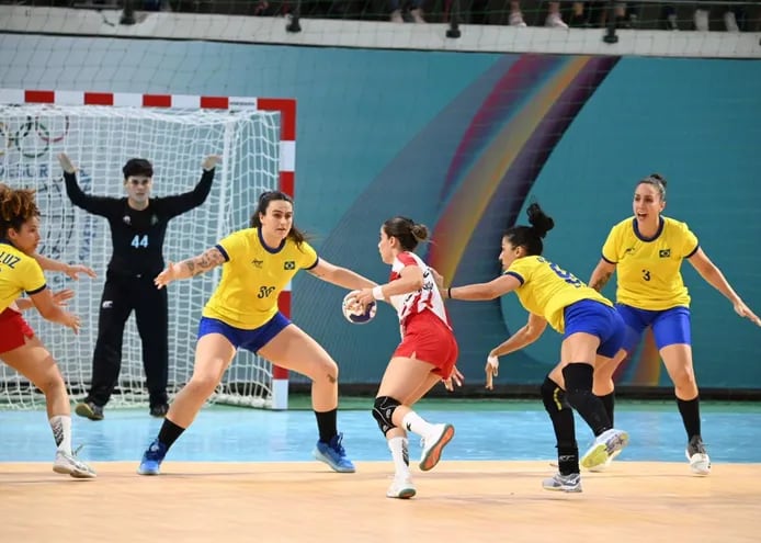 Balonmano, Brasil versus Paraguay en los Juegos Odesur 2022.