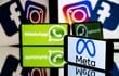 Logos de Instagram, Facebook, WhatsApp y su compañía madre, Meta.