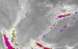 Imagen satelital del sistema de tormentas que ingresa a nuestro país.