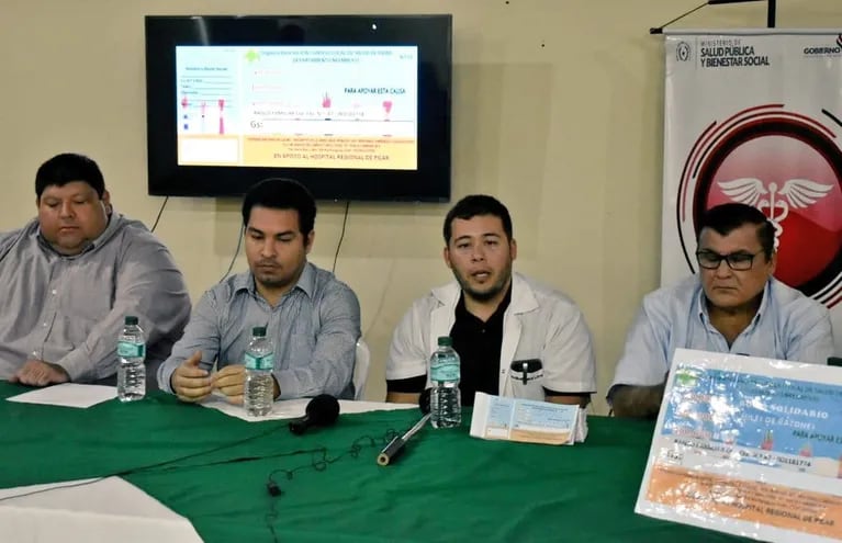 Autoridades del Consejo Local de Salud del Hospital Regional de Pilar lanzaron el bono solidario para recaudar fondos y así sostener el funcionamiento del establecimiento sanitario.