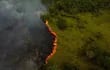 Humo de quemazones ilegales presuntamente de agricultores industriales en Manaquiri, Amazonas en septiembre del 2023.