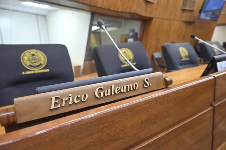 Banca vacía del diputado Erico Galeano, quien no se presentó en la sesión de este miércoles. Por unanimidad, la Cámara le retiró sus fueros.