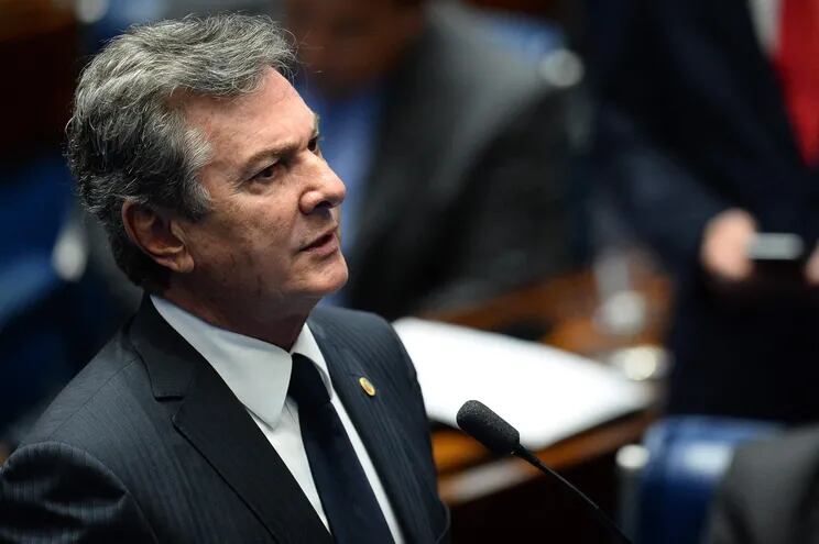 Ex presidente de Brasil condenado, Fernando Collor de Mello. (Photo by ANDRESSA ANHOLETE / AFP)